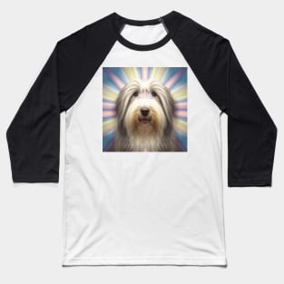 Fractal Design of A Bearded Collie Baseball T-Shirt